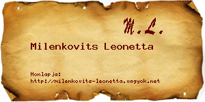 Milenkovits Leonetta névjegykártya